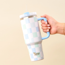 Load image into Gallery viewer, Take Me Everywhere Tumbler Check Blue