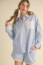 Load image into Gallery viewer, Tiff Striped Button Up & Short Set
