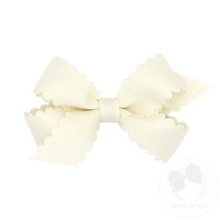 Load image into Gallery viewer, Mini Grosgrain Bow Scalloped Edge