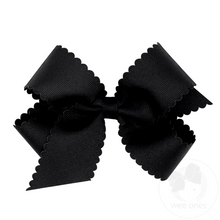 Load image into Gallery viewer, Medium Grosgrain Bow Scalloped Edge