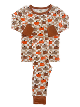Load image into Gallery viewer, Pumpkin Checkerboard PJ Set