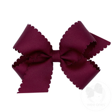 Load image into Gallery viewer, Medium Grosgrain Bow Scalloped Edge