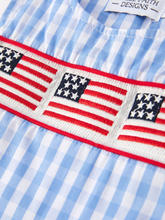 Load image into Gallery viewer, Gingham 4th of July Flag Romper