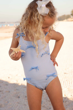 Load image into Gallery viewer, Seersucker Tiny Bows One Piece