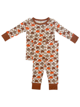 Load image into Gallery viewer, Pumpkin Checkerboard PJ Set