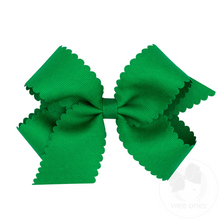 Load image into Gallery viewer, Medium Grosgrain Bow Scalloped Edge