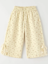 Load image into Gallery viewer, Floral Beige Denim Trousers