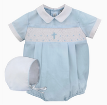 Load image into Gallery viewer, Christening Baptism Cross Romper