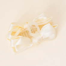 Load image into Gallery viewer, Cream Satin Bow Claw Clip