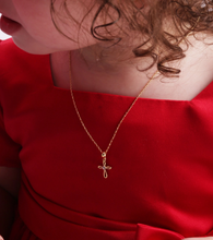 Load image into Gallery viewer, 14K Gold-Plated Kids Cross Necklace