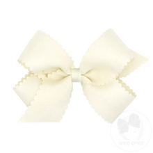 Load image into Gallery viewer, Medium Grosgrain Bow Scalloped Edge