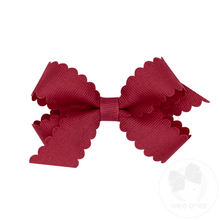 Load image into Gallery viewer, Mini Grosgrain Bow Scalloped Edge