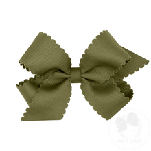 Load image into Gallery viewer, Medium Grosgrain Bow Scalloped Edge