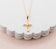Load image into Gallery viewer, 14K Gold-Plated Kids Cross Necklace