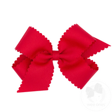 Load image into Gallery viewer, Medium Grosgrain Bow Scalloped Edge