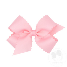 Load image into Gallery viewer, Medium Grosgrain Bow Scalloped Edge