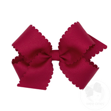 Load image into Gallery viewer, Medium Grosgrain Bow Scalloped Edge