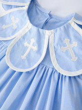Load image into Gallery viewer, Petal Peter Pan Collar Christening Dress