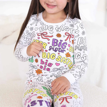 Load image into Gallery viewer, Big Sis Colorable PJ Set
