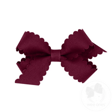 Load image into Gallery viewer, Mini Grosgrain Bow Scalloped Edge