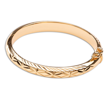Load image into Gallery viewer, 14K Gold-Plated Etched Baby Bangle