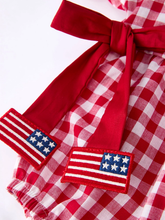 Load image into Gallery viewer, 4th of July Flag Plaid Romper