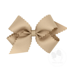 Load image into Gallery viewer, Medium Grosgrain Bow Scalloped Edge