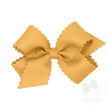Load image into Gallery viewer, Medium Grosgrain Bow Scalloped Edge