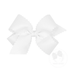 Load image into Gallery viewer, Medium Grosgrain Bow Scalloped Edge