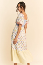 Load image into Gallery viewer, Floral Bouquet Puff Sleeve Tiered Dress