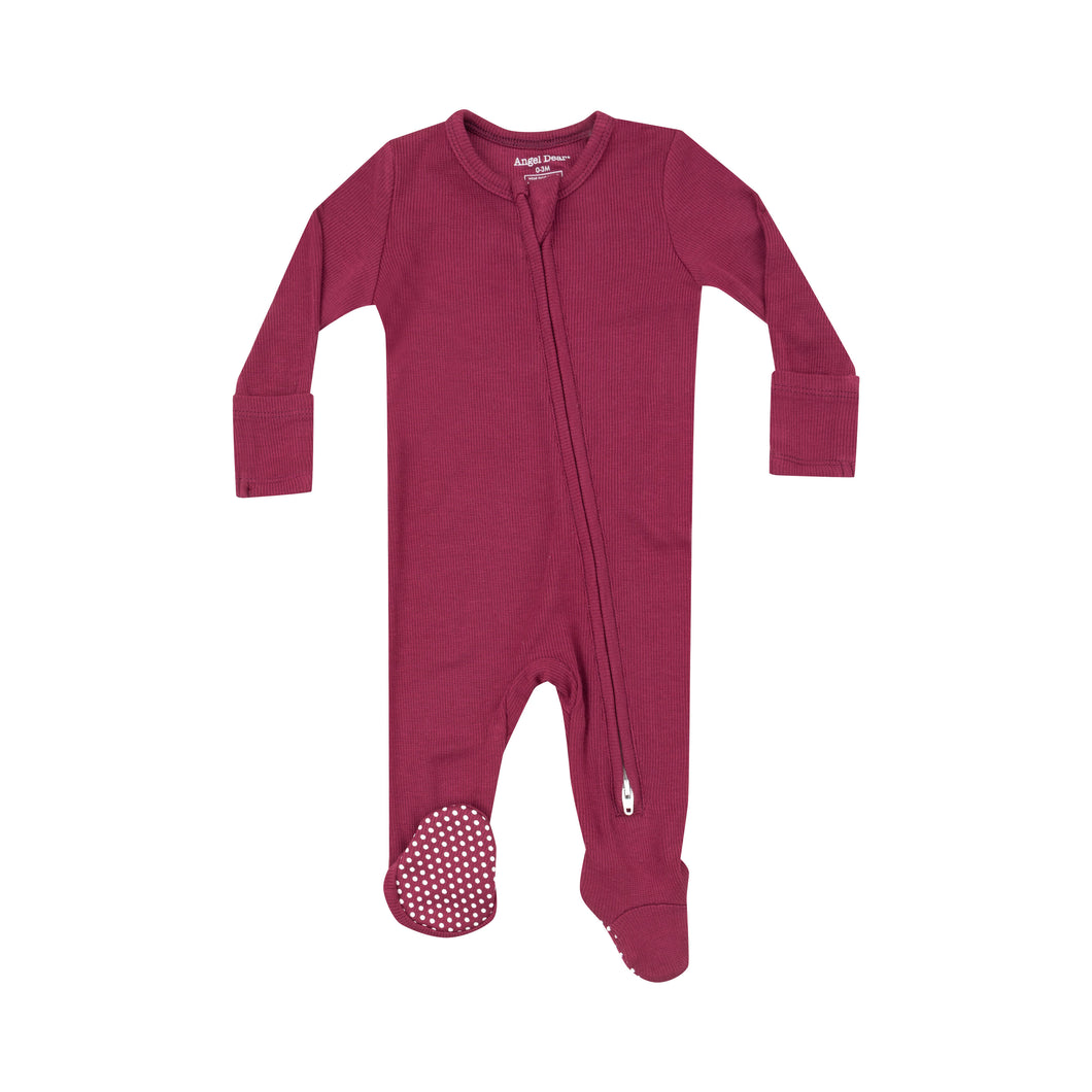 Ribbed Rose Bud Footie Sleeper