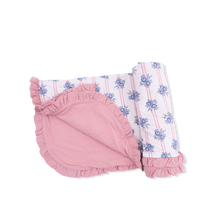Load image into Gallery viewer, Stripe Dot Roses Swaddle
