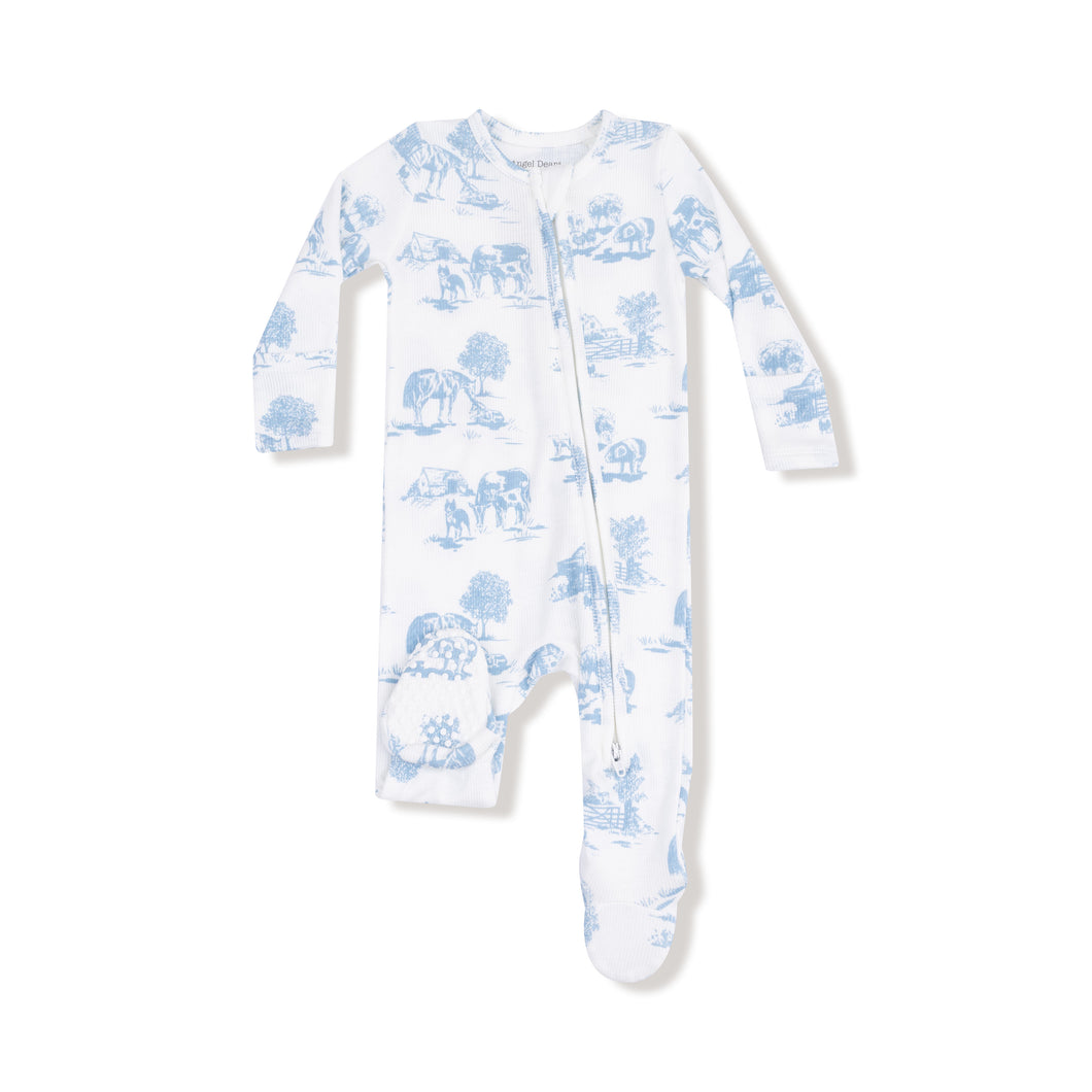 Blue Farm Toile Footie Sleeper