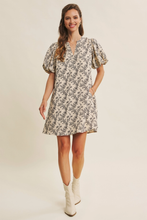 Load image into Gallery viewer, Textured Floral Mini Dress
