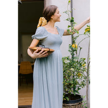 Load image into Gallery viewer, Swiss Dot Smocking Maternity Maxi Dress
