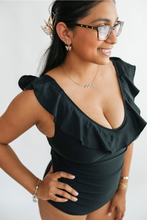 Load image into Gallery viewer, Ruffle Neck Breastfeeding Swimsuit
