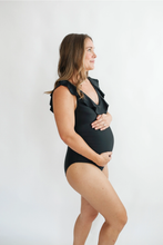 Load image into Gallery viewer, Ruffle Neck Breastfeeding Swimsuit
