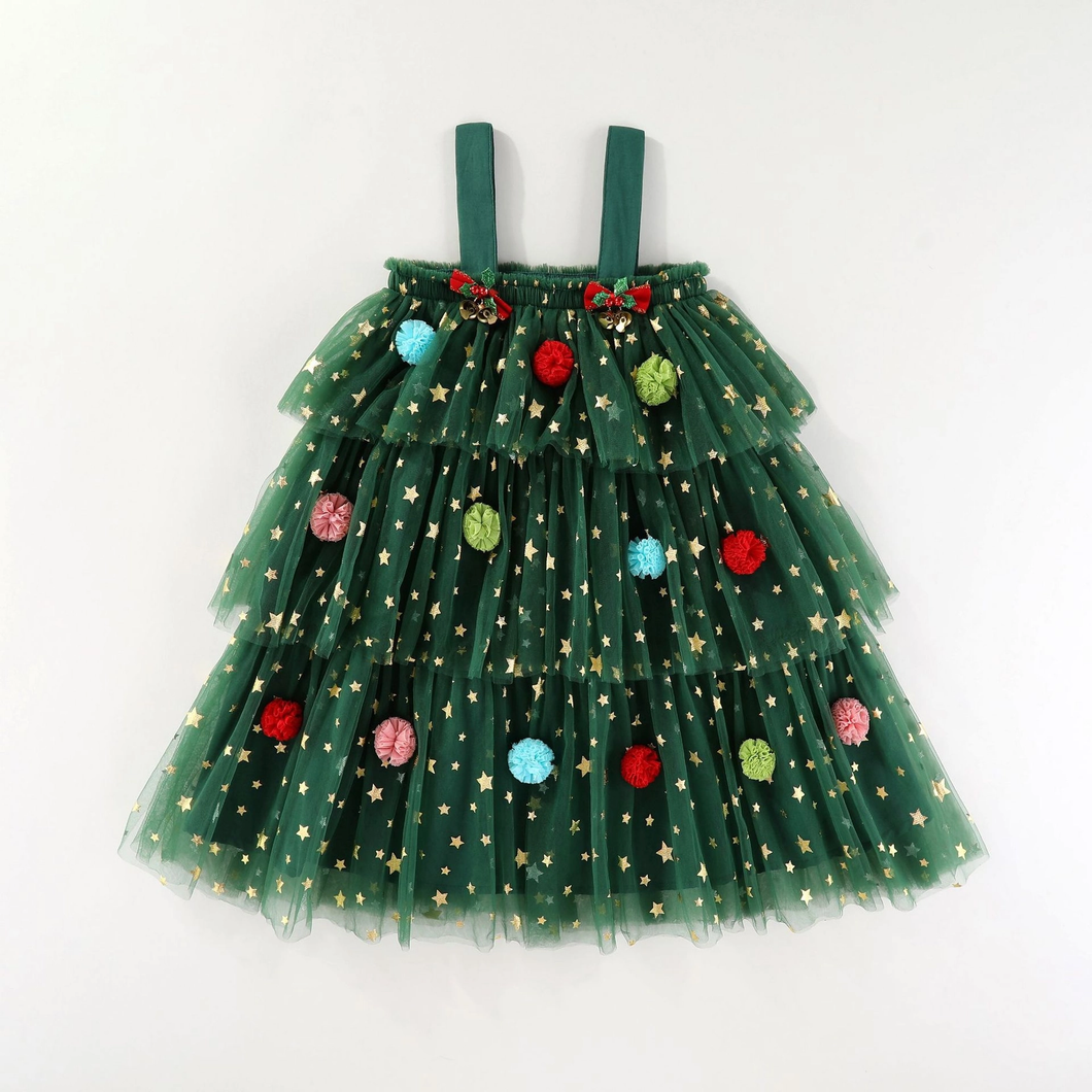 Christmas Stars Layered Tutu Dress