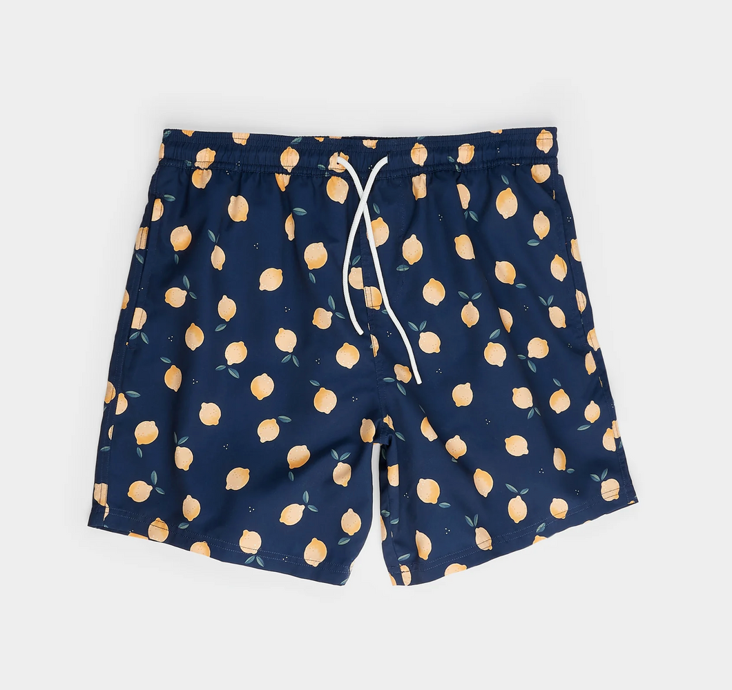 Lemon Men's Navy Swim Trunks