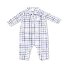 Load image into Gallery viewer, Blue Plaid Polo Romper
