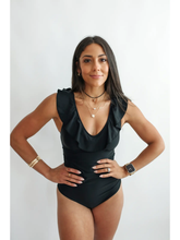 Load image into Gallery viewer, Ruffle Neck Breastfeeding Swimsuit
