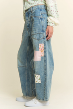 Load image into Gallery viewer, Mineral Washed Patchwork Jeans
