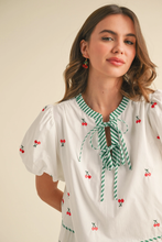 Load image into Gallery viewer, Cherries Puff Sleeve Dress
