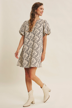 Load image into Gallery viewer, Textured Floral Mini Dress
