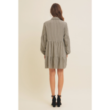 Load image into Gallery viewer, Textured Plaid Tiered Dress
