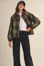 Load image into Gallery viewer, Plaid Quilted Jacket with Corduroy
