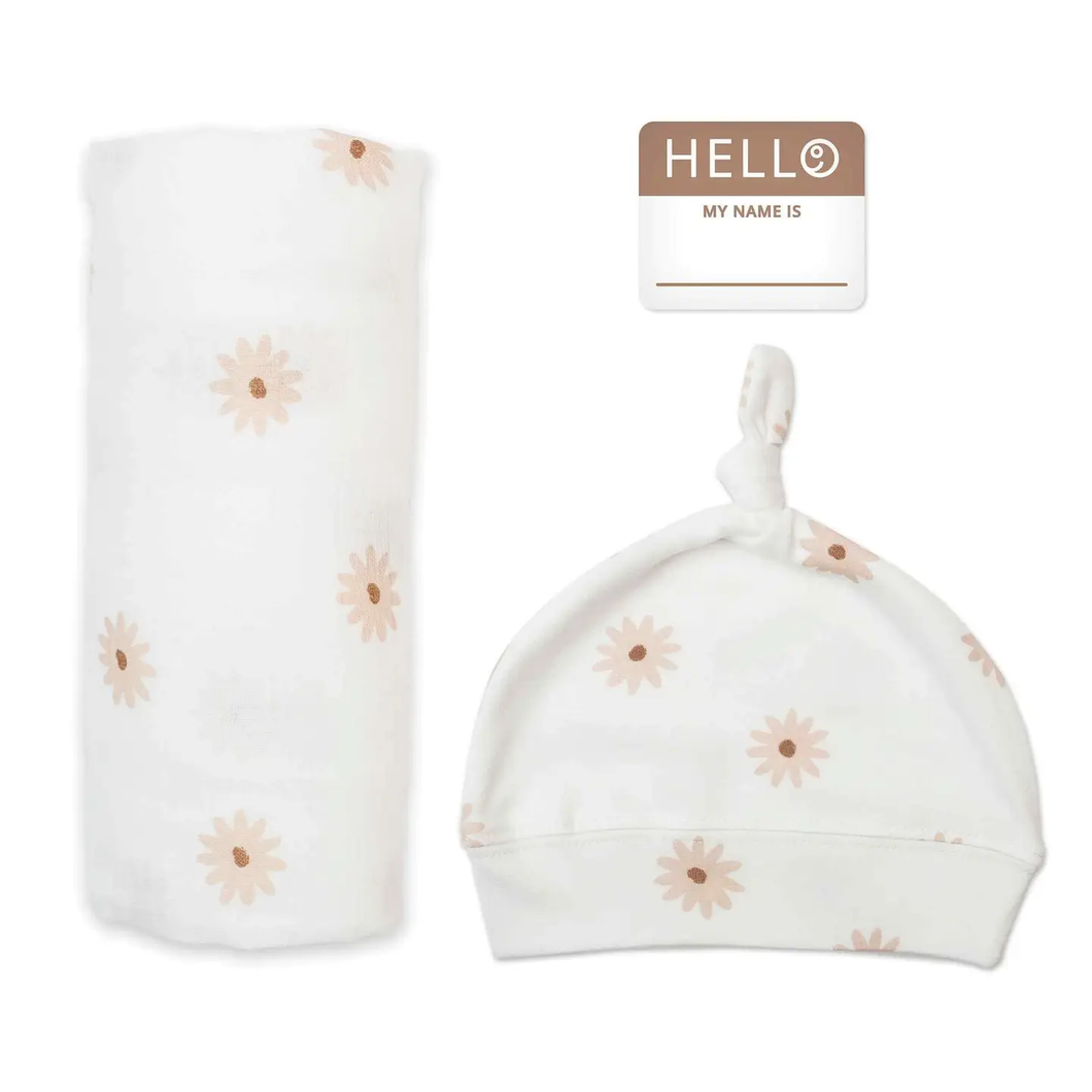 Hello World Hat & Swaddle Set