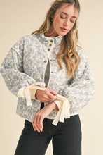 Load image into Gallery viewer, Floral Quilted Jacket with Ribbon
