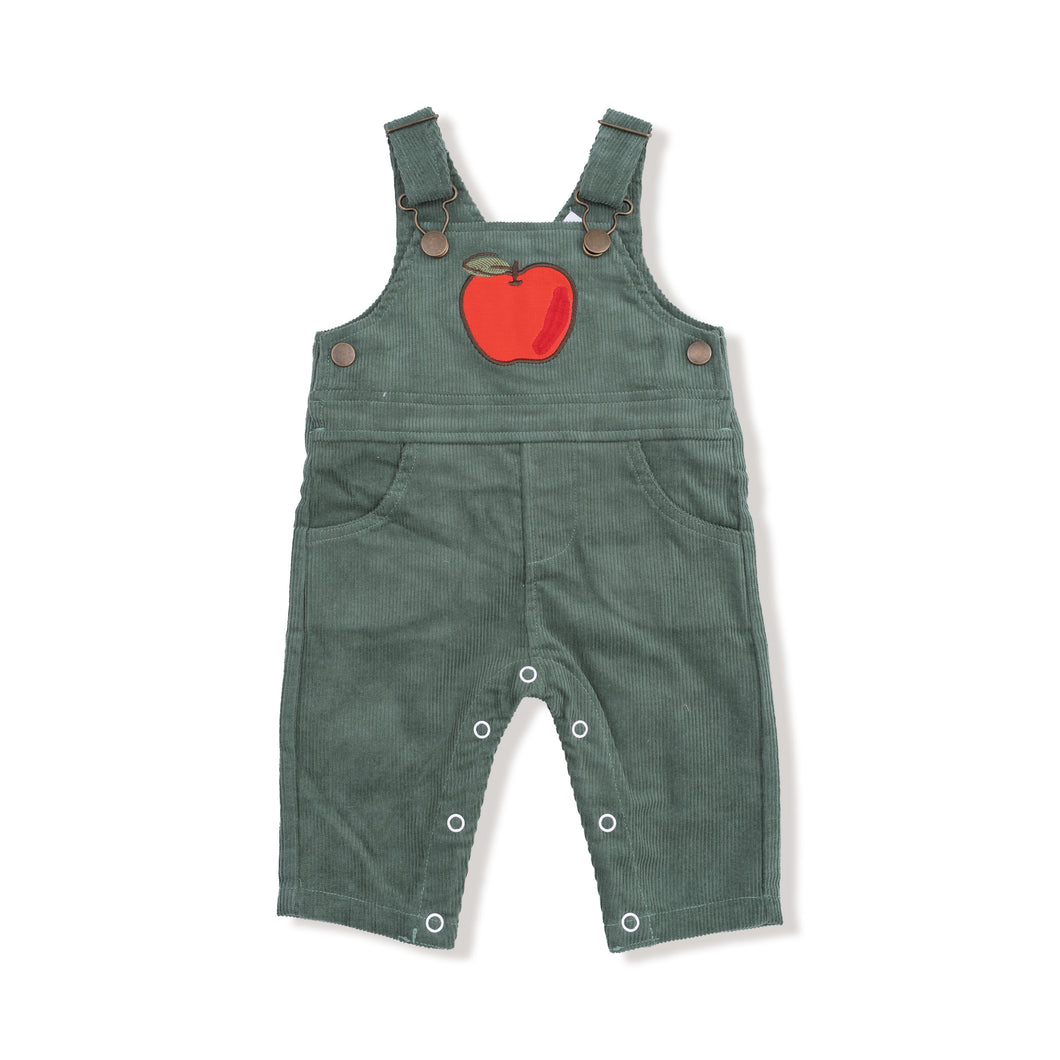 Apple Applique Corduroy Overall