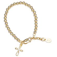 Load image into Gallery viewer, 14K Gold-Plated Cross Bracelet Baby
